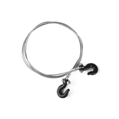 1/10 scale accessory steel wire rope with hook set (Black)