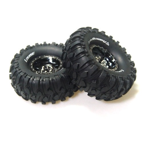 CR-ROWDY 1/10 Scale 1.9&quot; Crawler Tires Super Soft Compound / Black Chrome Rim / 12mm HEX