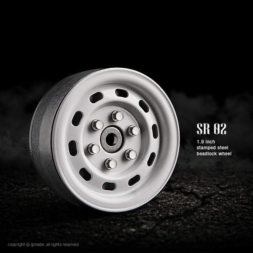1.9 SR02 beadlock wheels (Gloss white) (2)