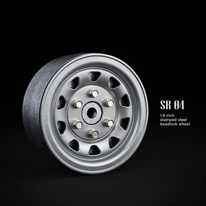 SR04 1.9inch beadlock wheels (Semigloss silver) (2)