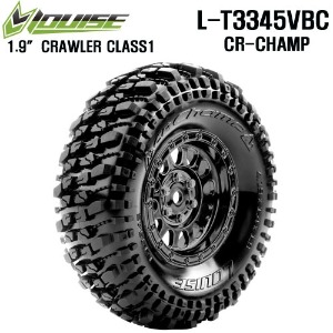 CR-CHAMP CLASS1 1/10 Scale 1.9&quot; Crawler Tires Super Soft Compound / Black Chrome Spoke Rim Inserts (2)