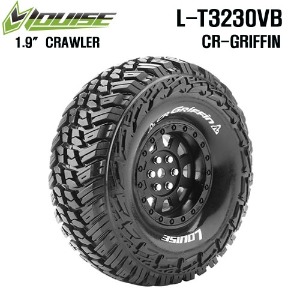 CR-GRIFFIN 1/10 Scale 1.9&quot; Crawler Tires Super Soft Compound / Black Rim / 12mm HEX(2)