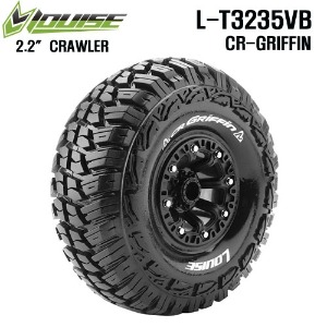 CR-GRIFFIN 1/10 Scale 2.2” Crawler Tire Super Soft Compound / Black Spoke Rim / 12mm HEX