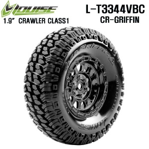 CR-GRIFFIN CLASS1 1/10 Scale 1.9&quot; Crawler Tires Super Soft Compound / Black Chrome Spoke Rim Inserts (2)
