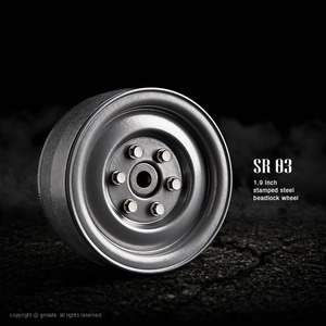 1.9 SR03 beadlock wheels (Semigloss silver) (2)