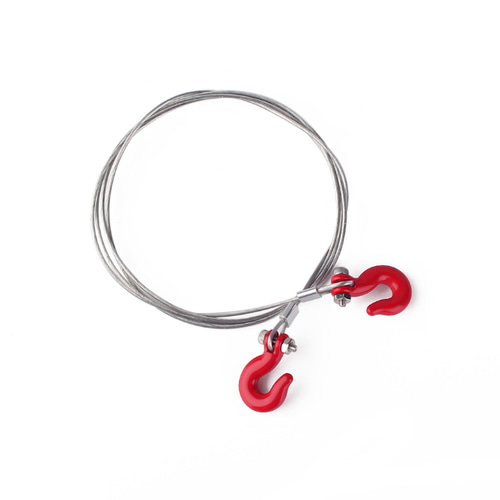 1/10 scale accessory steel wire rope with hook set (Red)