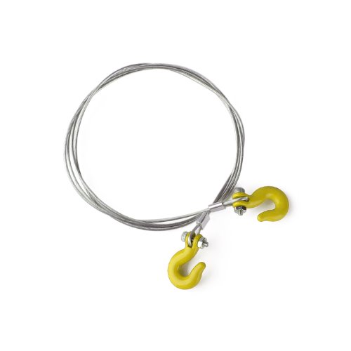 1/10 scale accessory steel wire rope with hook set (Yellow)