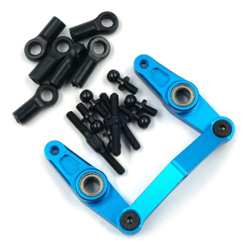 Aluminum Steering Set For Tamiya TT-01/ TT-01E Blue