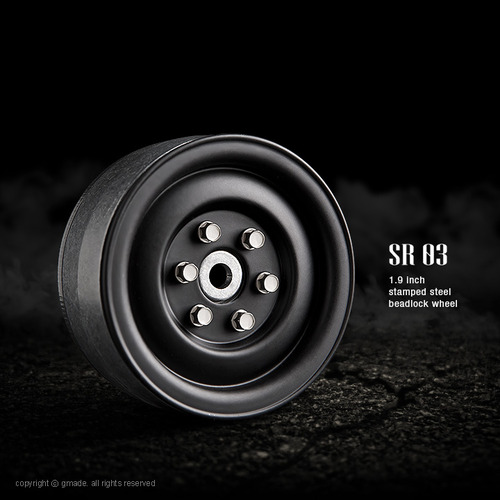 1.9 SR03 beadlock wheels (Matt black) (2)