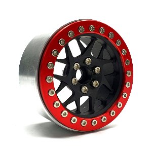 2.2 CN01 Aluminum beadlock wheels (Black &amp; Red ring) (4)
