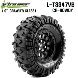 CR-ROWDY CLASS1 1/10 Scale 1.9&quot; Crawler Tires Super Soft Compound / Black Spoke Rim Inserts (2)