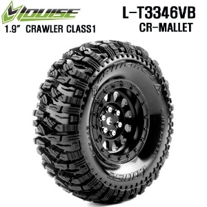 CR-MALLET CLASS1 1/10 Scale 1.9&quot; Crawler Tires Super Soft Compound / Black Spoke Rim Inserts (2)